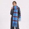 Colorful Tassel Shawl Plush Cashmere Scarves Fashion Stripe Wool Scarf  Autumn