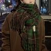 Autumn And Winter  Plaid Scarf For Women Korean Style Versatile Shawl Warm Christmas Wool Neck Scarf
