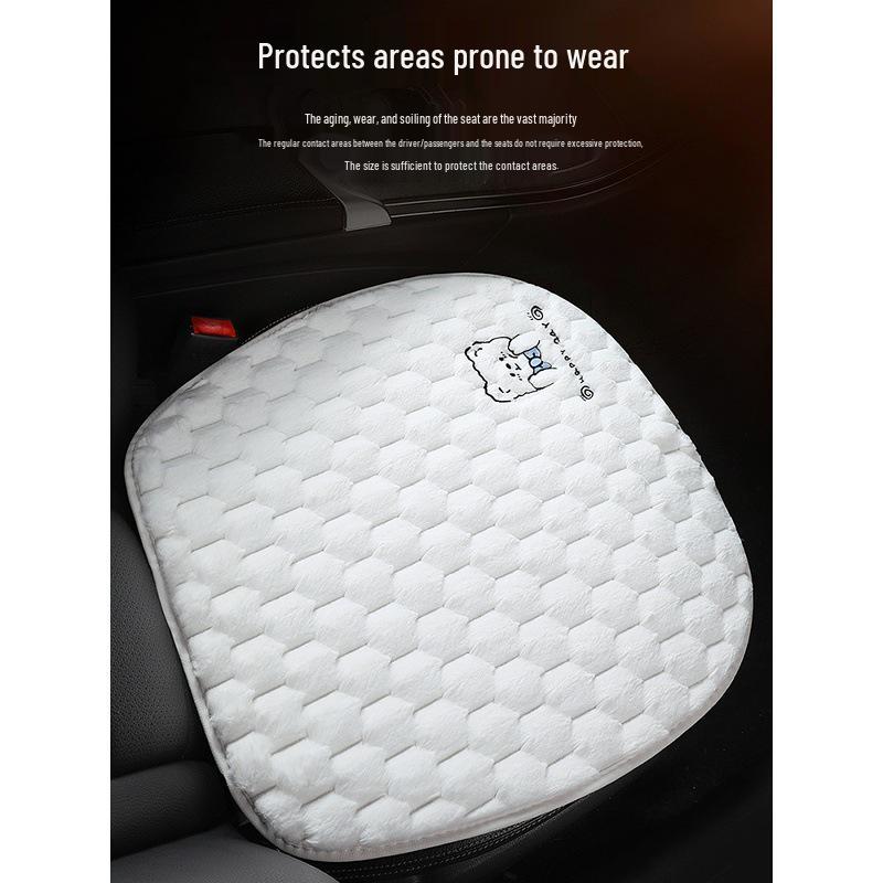 Universal Plush Fleece Car Seat Cushion: Thick, Cozy, and Cute for Autumn and Winter