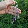 Handmade Witchy Skull & Moon Crystal Stone Charm Earrings