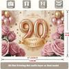 2D Rosa Gold Blumig 90. Geburtstag Kulisse 2D Flachdruck Party Hintergrund