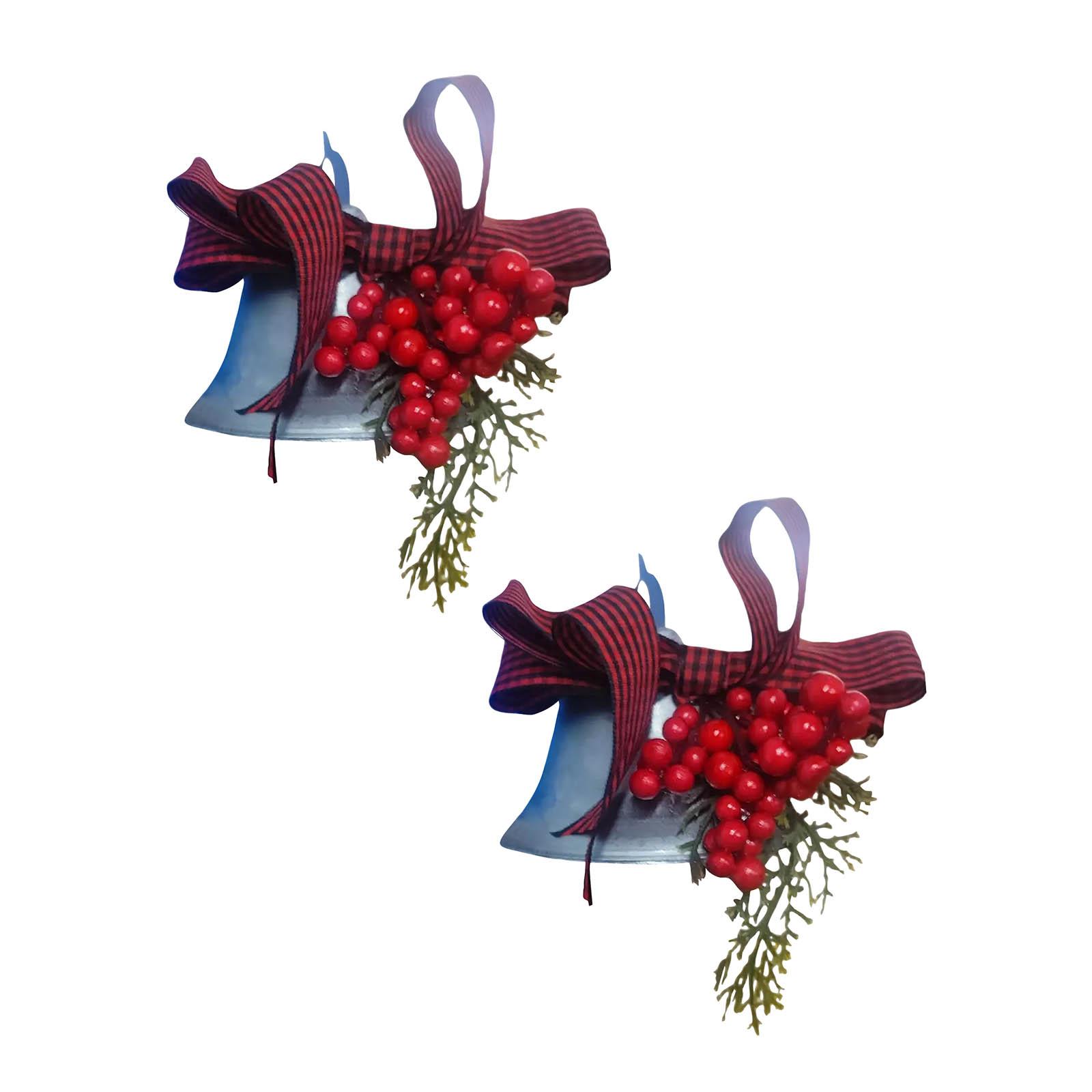 

2-Pack Christmas Doorbell Decorations With Red Fruit Ties, Wind Chimes, Doorbell красный
