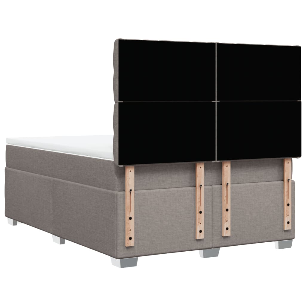 Box Spring Bed with Mattress Taupe 160x200 Cm Fabric