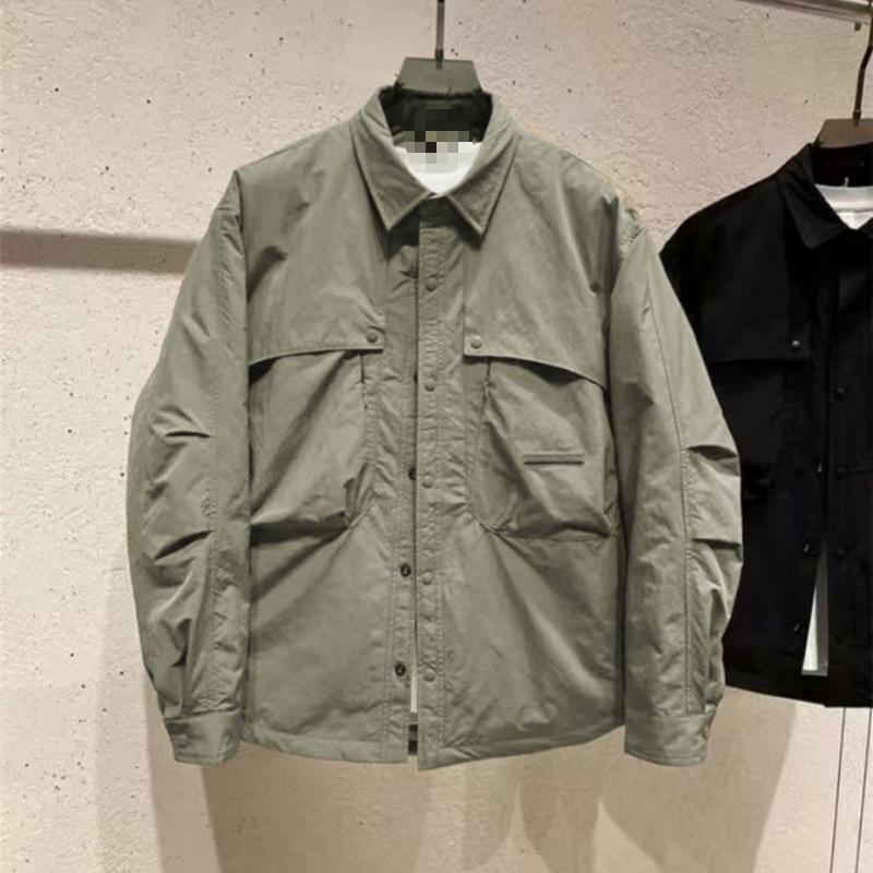 Men s Multi-pocket Workwear Lapel Shirt Jacket - Versatile Autumn Winter Casual Top XL [70-80 kg]