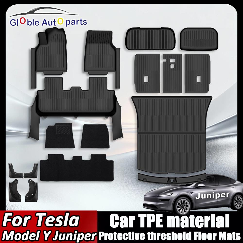 Tappetini per Tesla Model Y Juniper 2025-2026 Premium/Performance Rivestimento Pavimento in TPE & Accessori Copri Soglia Porta Completo