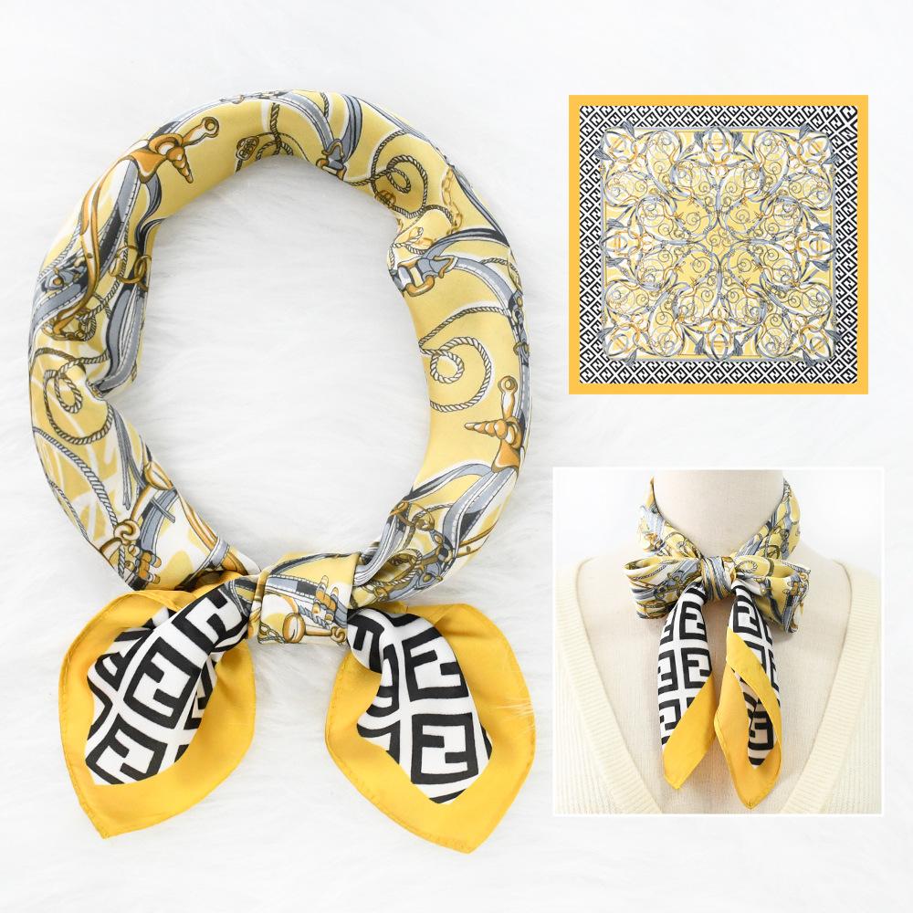 

Женский новый модный шелковый шарф с имитацией атмосферы, защитный шарф для шеи, весна, лето, осень, квадратный шарф 70*70CM