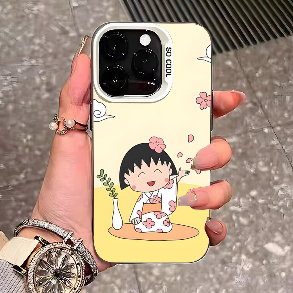 Chibi Maruko-chan Phone Case For IPhone 17 Pro Max 16 15 14 13 11 12 Mini Xs Xr 8 Plus Se Color Silver Cover