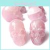 Elegant Pink Skull Art Figurine Unique Handmade Decoration For Living Room