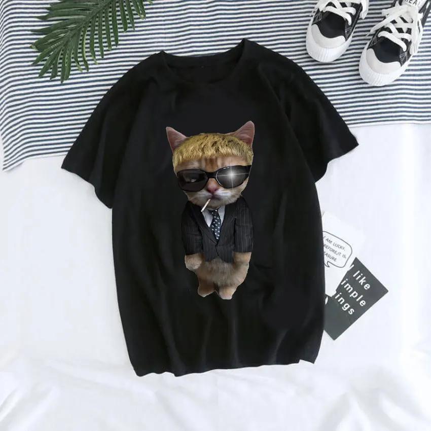 El Gato Meme Sad Crying Cat Munchkin Kitty Meme Print T Shirt Male  T-shirts Men Oversized Tees Harajuku Streetwear