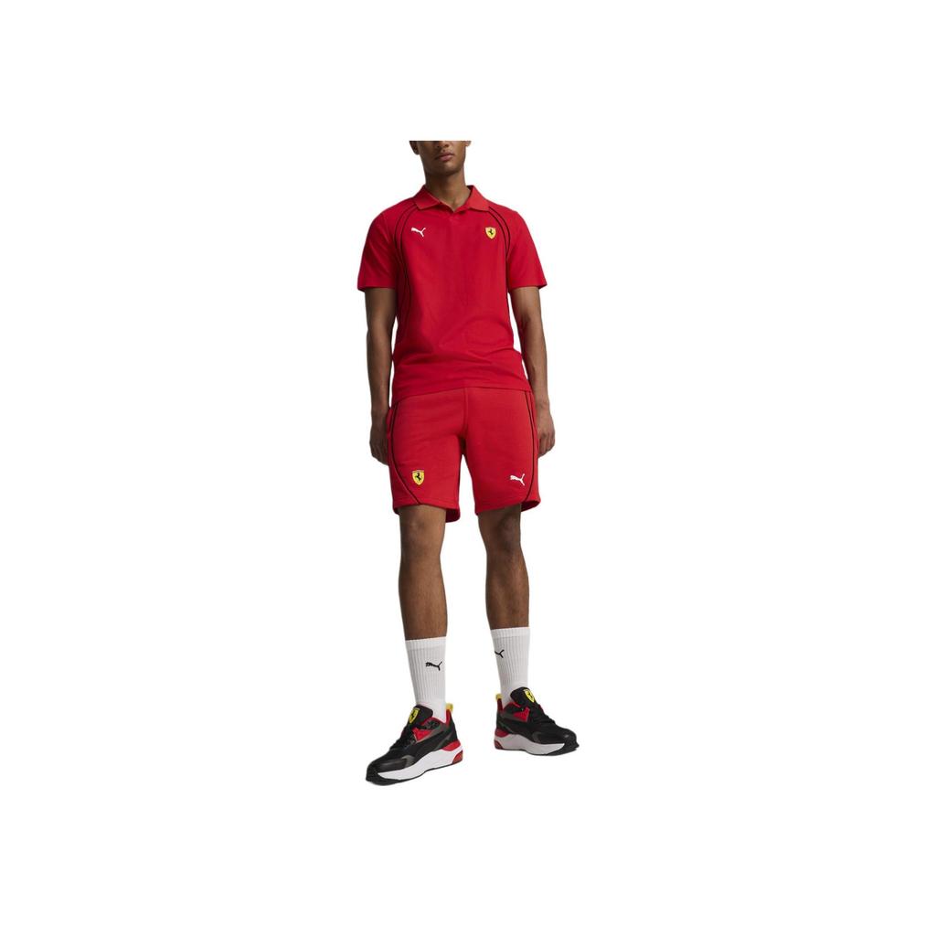 Puma Ferrari Racing Series Casual Sports Comfortable Short Sleeve Polo Shirt Men tops Racing-Red 627048-02