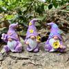 3Pcs Resin Garden Elves Statue Set Waterproof Resin Ornaments For Patios Yard Home Decoration