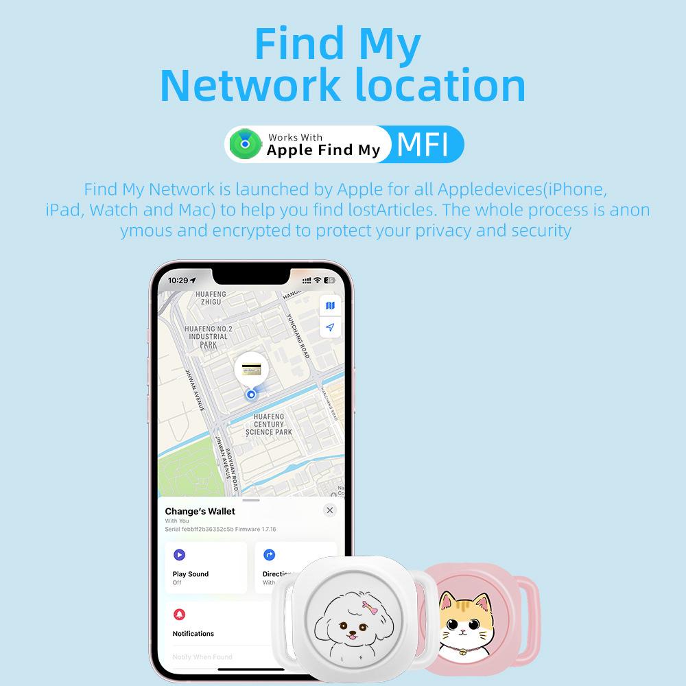 AirTag Haustier-Tracker: Bluetooth GPS Halsband für Katzen & Hunde