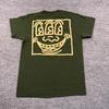 Keith-Haring Three Eye Monster Smiley Art Shirt Medium 19x26 Green