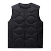 High-Quality Round Neck Wave Pattern Down Vest - 90% Down, Two-Way Style, Inspired by Major Outdoor Brands