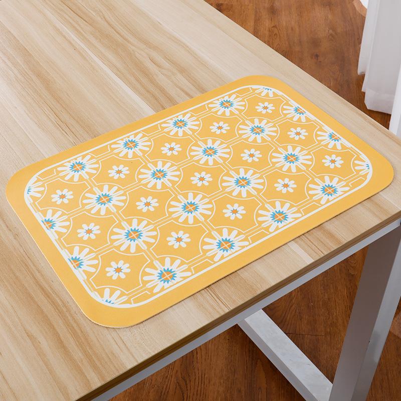 Retro Grid Luxury Leather Placemat Home Kitchen Decoration Romantic Western Food Mat Heat Insulation Home Bowl Cup Mat