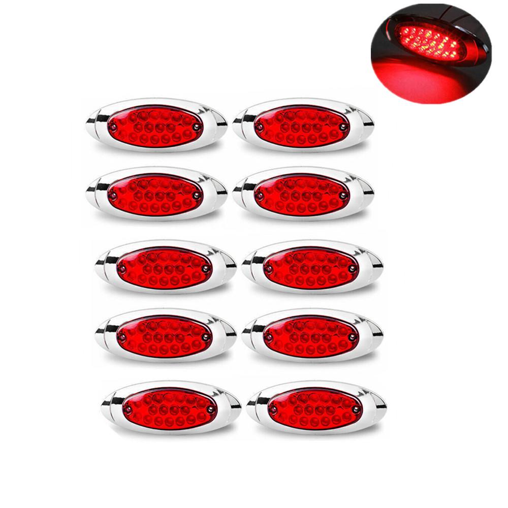 

10PCS Side Marker Amber /Red Led Lights for Car Truck Trailer Lorry Marker Clearance Lamp Turn Signal Light 18LED Taillight красный