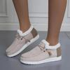 Women Flat Plush Single Shoes Female Canvas Flats Women Autumn Winter New Fashion Comfortable Casual Shoes Plus Size 36-43