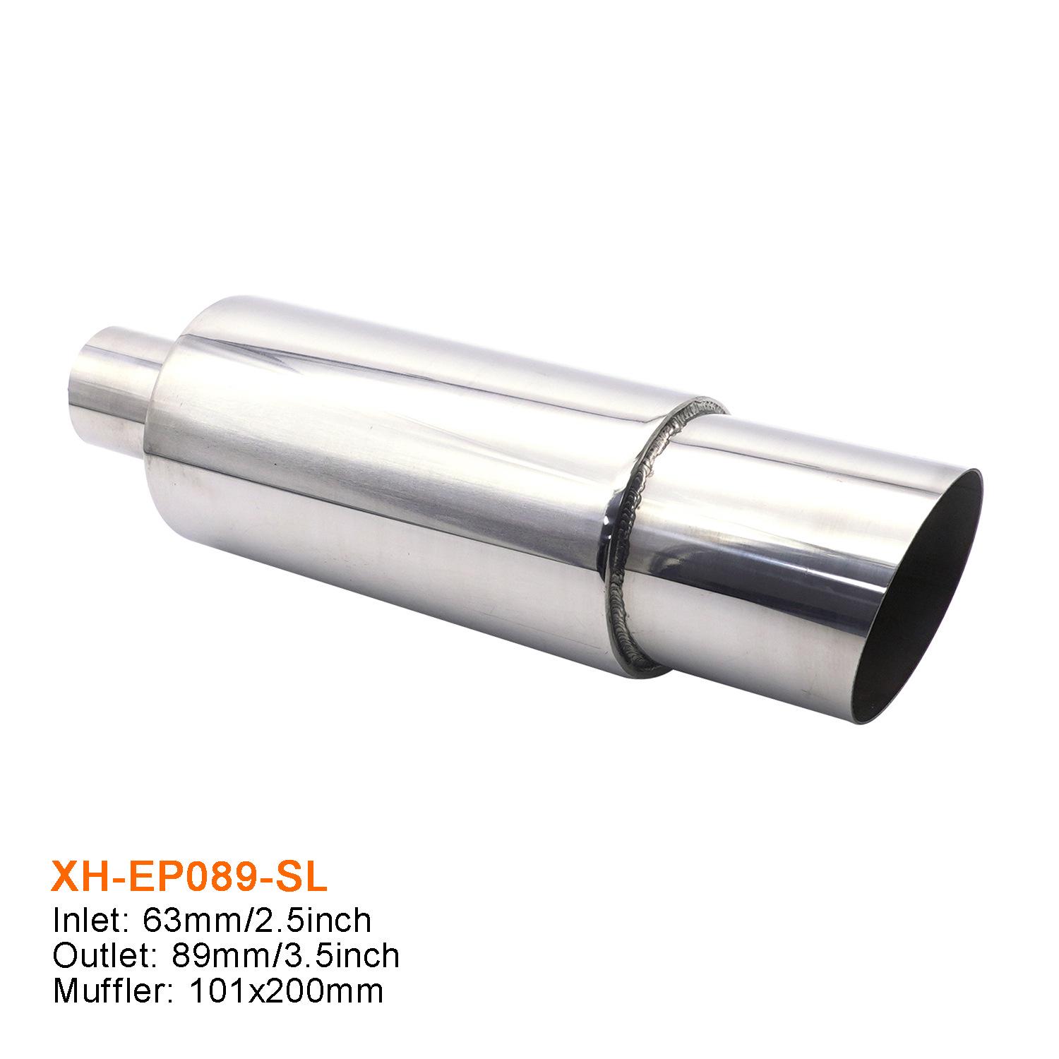 Stainless Steel Universal Car Exhaust Tail Muffler with Blue-Plated Round Tip