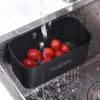 Wall Hanging Sink Drain Basket Stainless Steel Rectangle Drain Basket Leftover Food Filter Kitchen