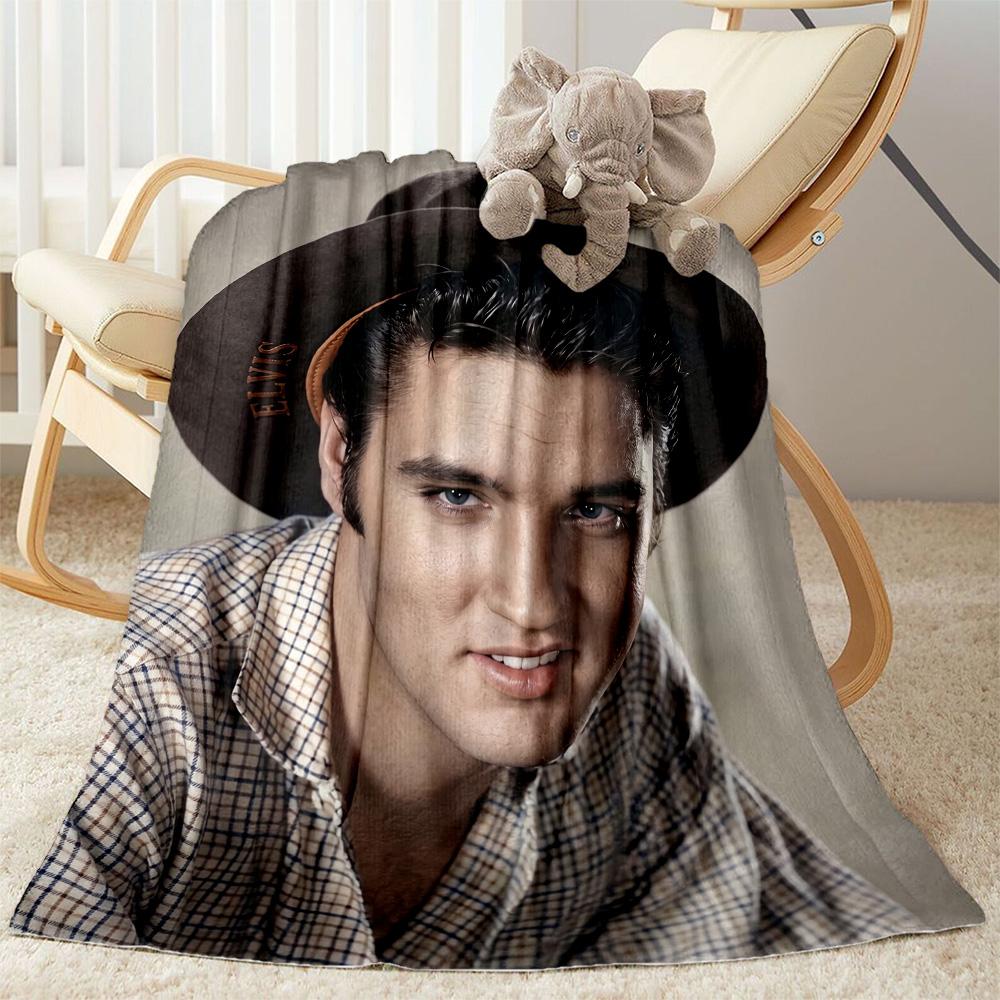 Rock Roll Legend Elvis Blanket Soft Warm Cozy Great for Couch Chair Picnics All-Season Use Playful Design Best Holiday Gift for Friends Family