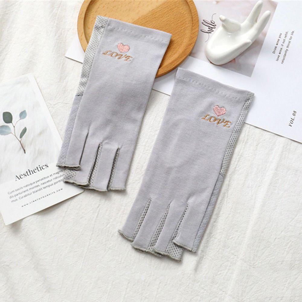 Summer Driving Non-Slip Half Finger Gloves Fingerless Gloves Sunscreen Gloves Short Mittens