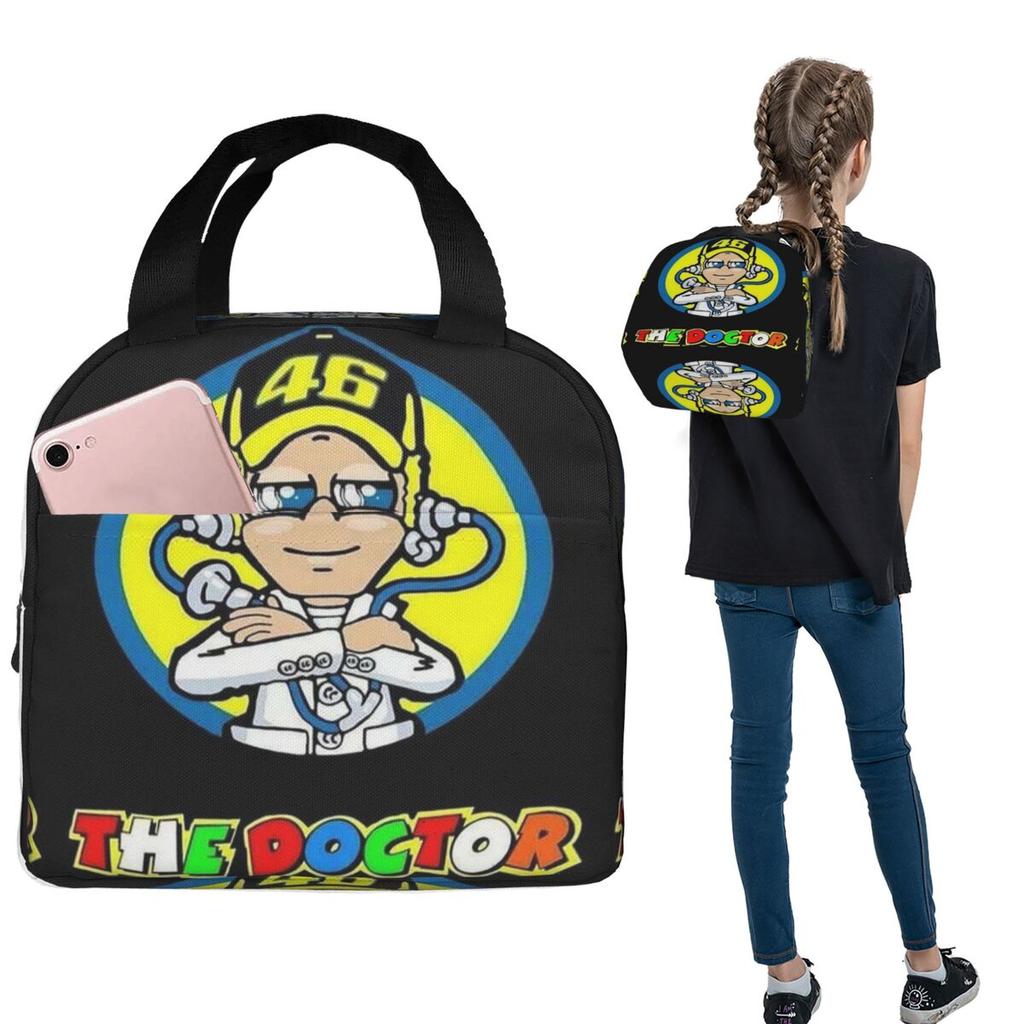 Motorcycle Racing Motor Rossi Insulated Lunch Bag for Women Children Portable Food Boxes Thermal Lunch Box Tote