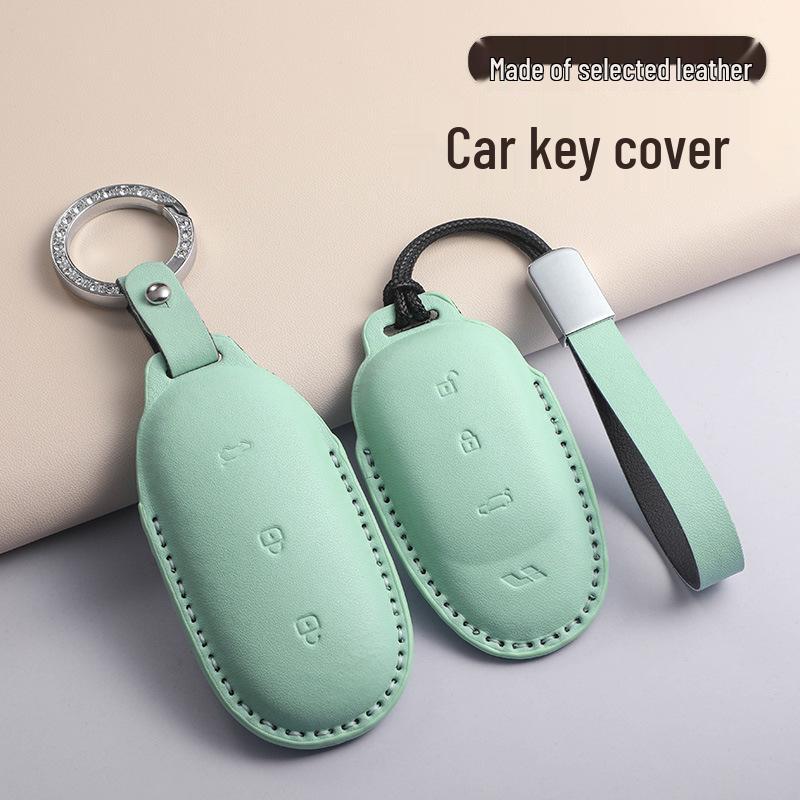 Dreifarbige PU-Leder-Autoschlüsselhülle für Ideal L6-L9