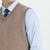Hengyuanxiang Men's V-Neck Solid Wool Knit Vest