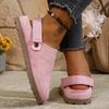 Fashion Women Flat Slippers 2025 New Closed Toe Slides Women Outdoor Flat Sandals Casual Clogs Slippers Summer Cork Platform Shoes Women