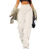 Women's High Waisted Wide Leg Cargo Pants, Casual Loose Fit Trousers with Pockets, Trendy Streetwear for Everyday Wear