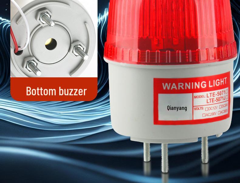LTE-5071J LED Strobe Warning Light with Sound Alarm for Vehicle, 12V/24V/220V
