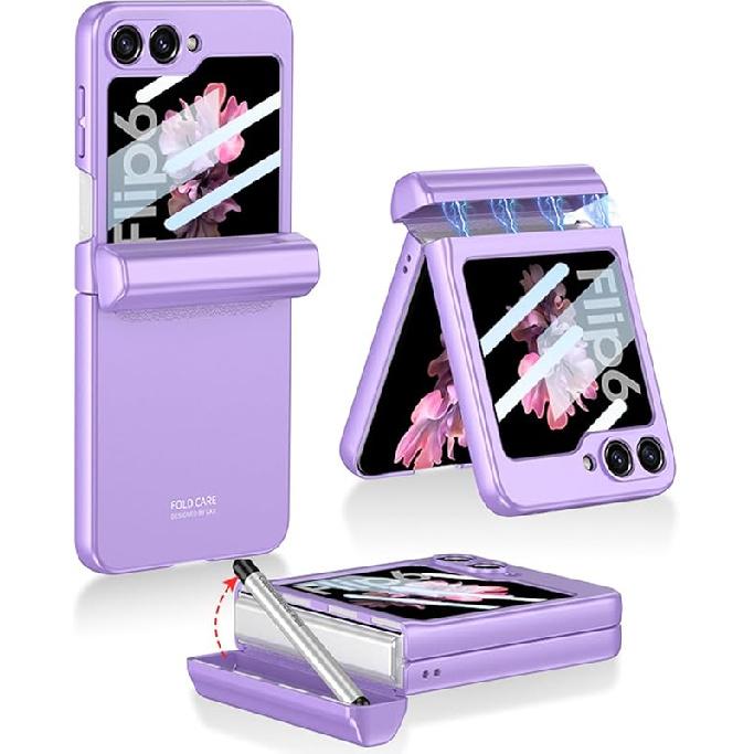 NINKI for Samsung Galaxy Z Flip 6 Case with S Pen Holder and S Pen, Galaxy Flip 6 Case Magnetic Hinge Protection Screen Protector Phone Case for