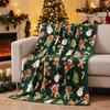 Horaldaily Christmas Green Gingerbread Flannel Throw Blanket 50x60