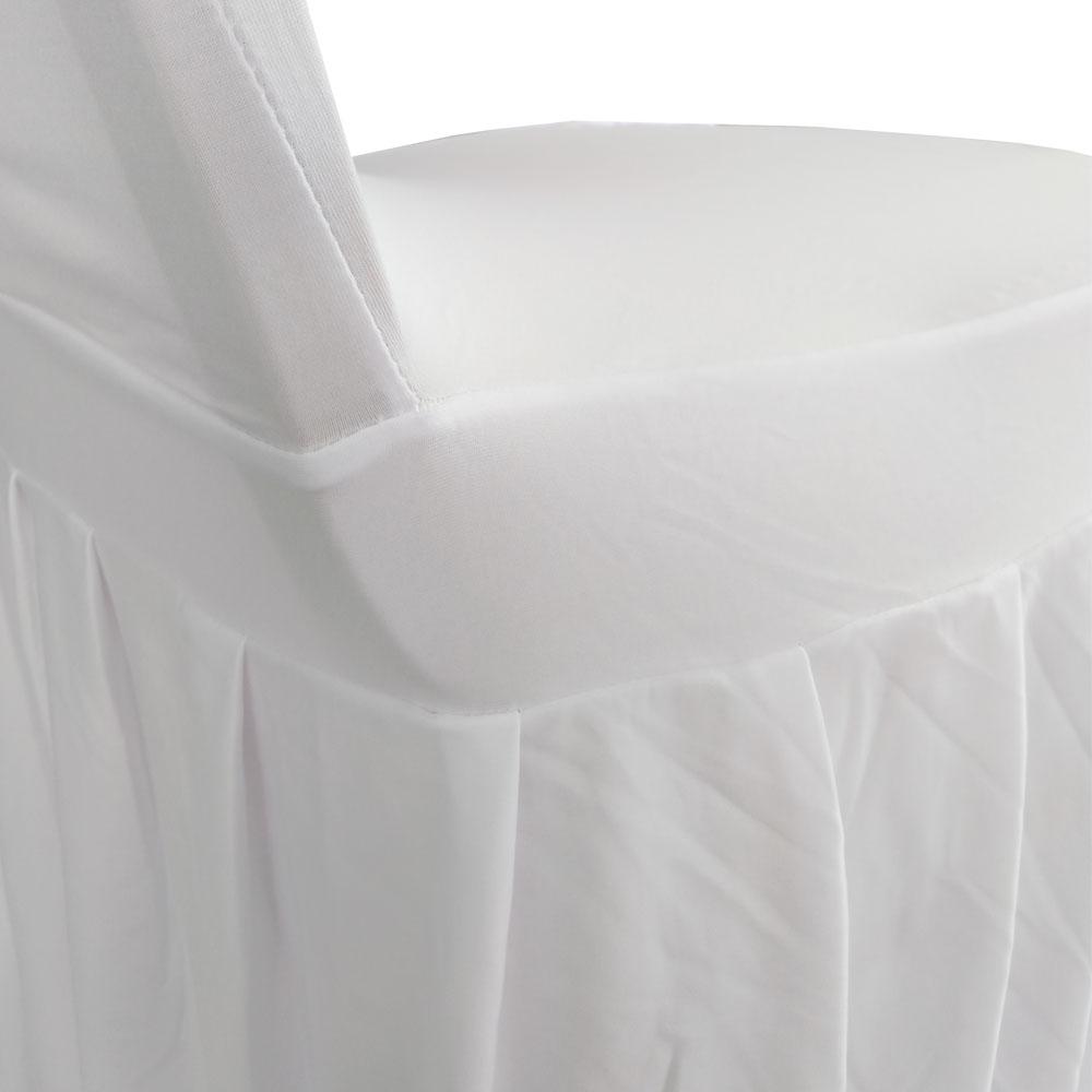 jiaorui 1/10Pcs Sun Skirt Sundress Stretch White Chair Cover For Wedding Party Banquet  Chair Decoration