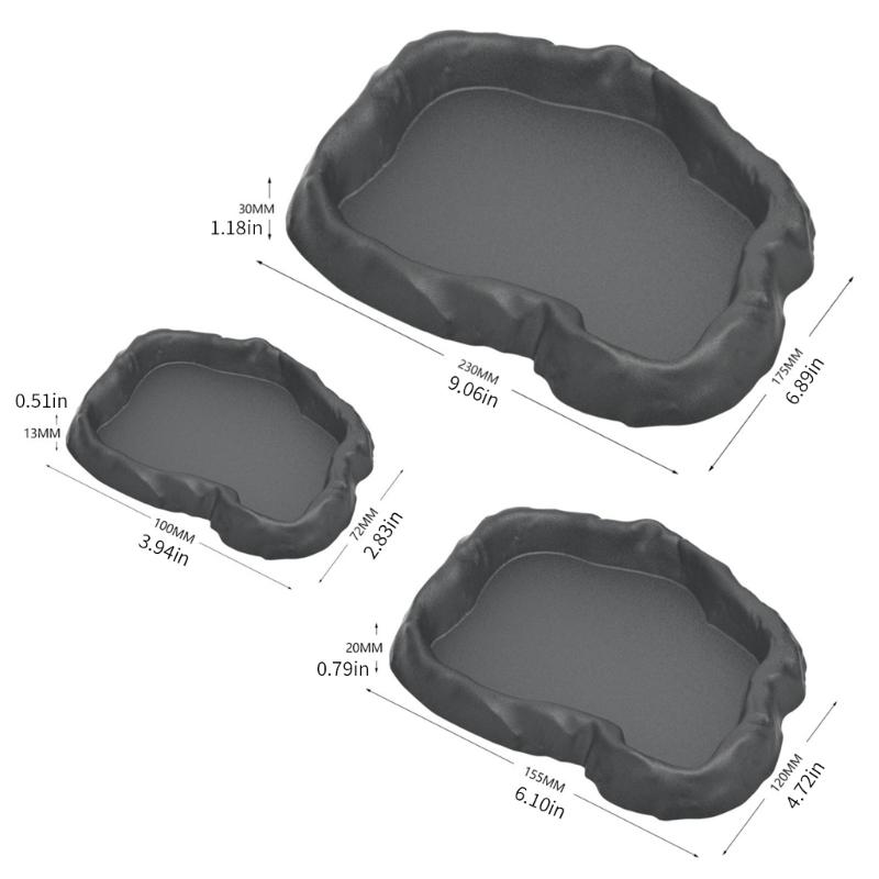 3in1 MultiFunctional Plastic Reptiles Food Water Feeder Bowl Bath Bowl For Amphibians Feeding Bathing And Watering Supply