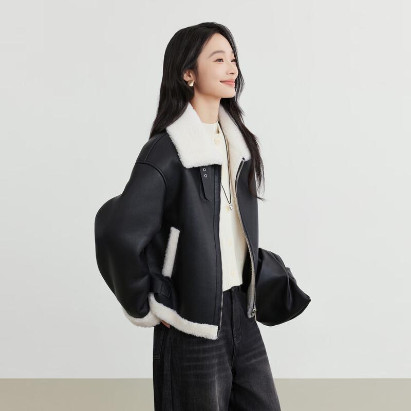 

Elva s Island Women s Faux Shearling Biker Jacket S