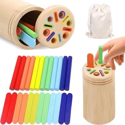 Montessori Holzauto-Spielzeughaus-Wurfspiel Farbsortier-Form-Matching-Ball Münzwurf Feinmotorik-Training Lernspielzeug