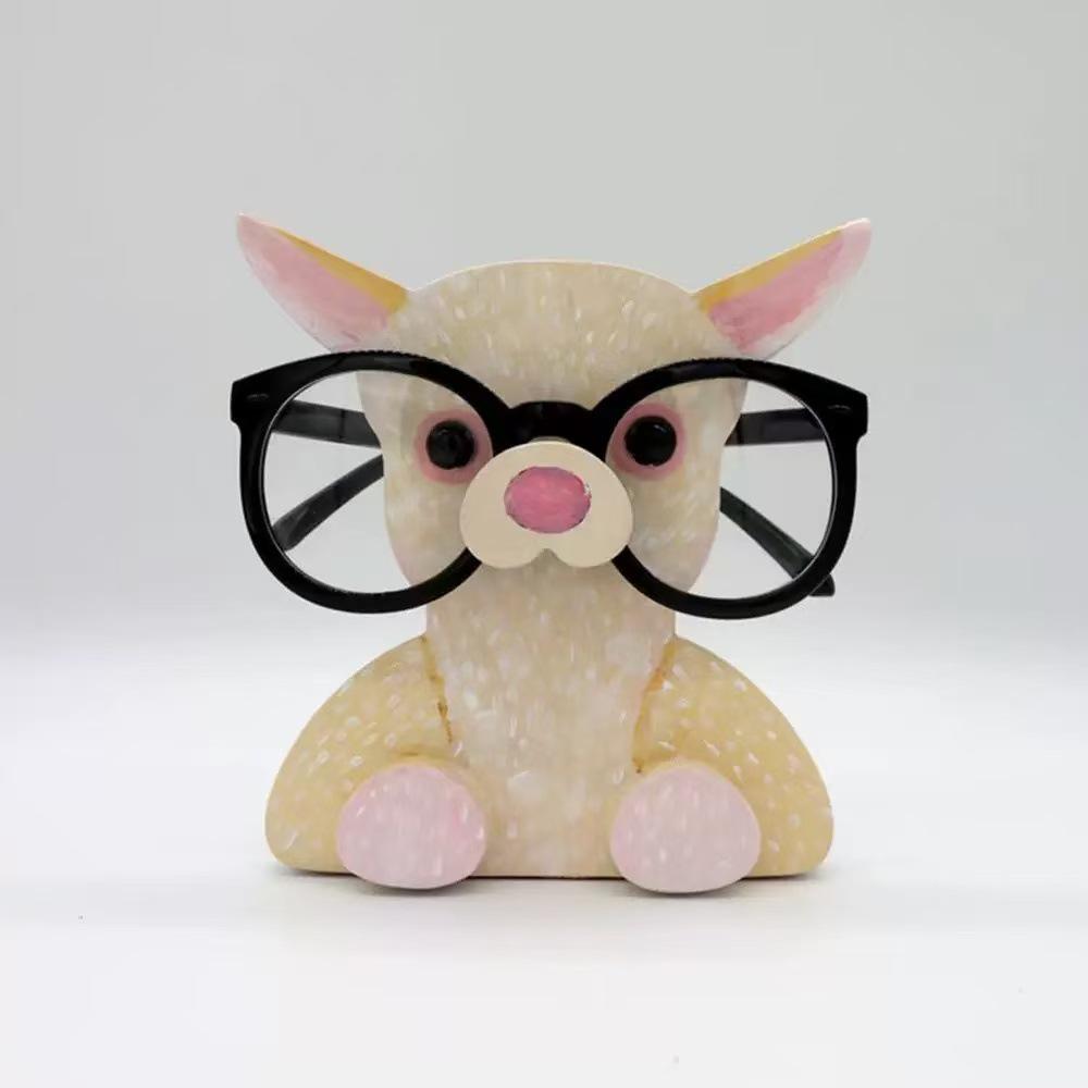 Wooden Animal Glasses Holder Display Stand for Office or Living Room Decor