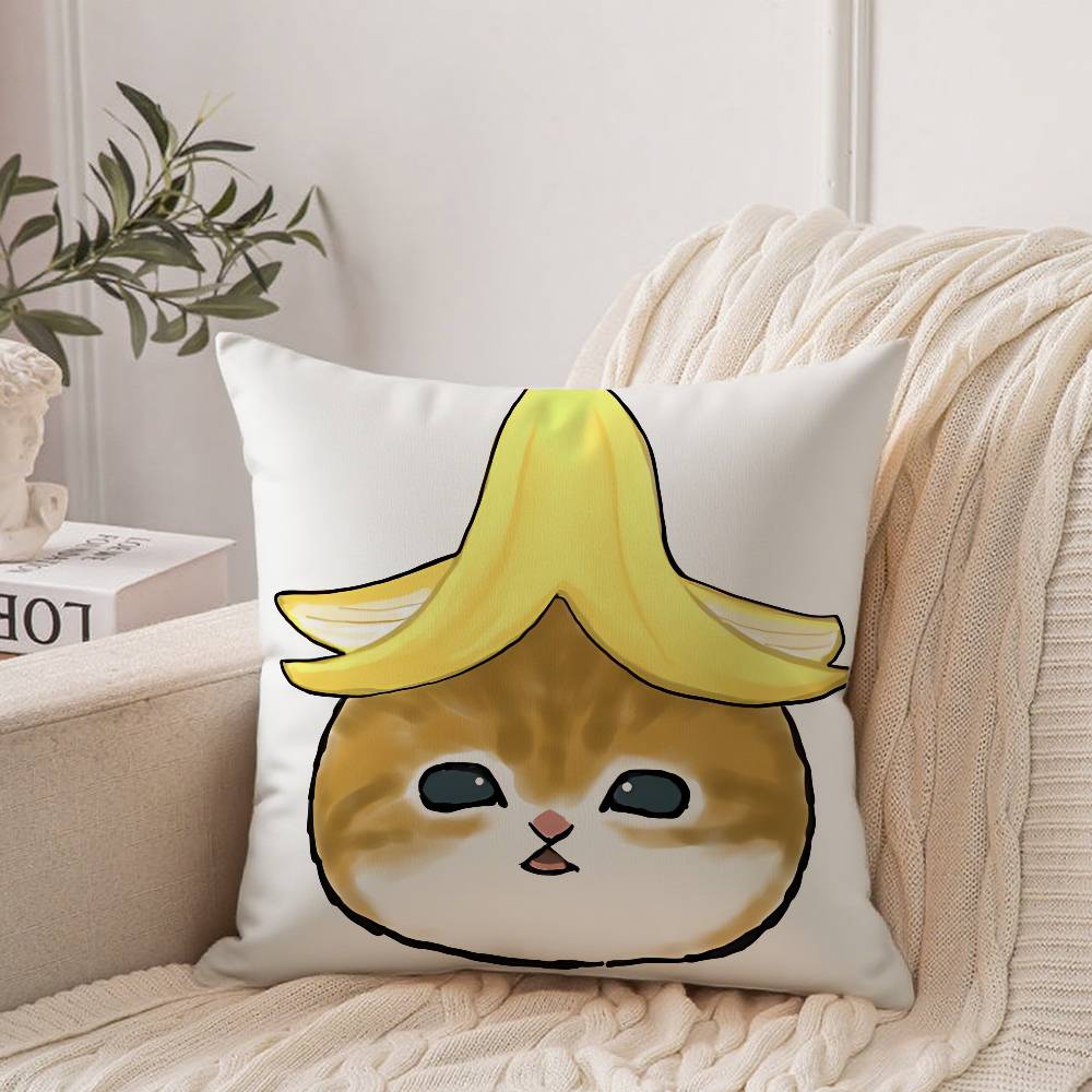 Hand Drawn Cute Cat Pillow Case Home Decor Throw For Sofa Bed Car Room Decor Gift Idea