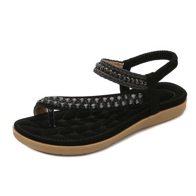 2025 Summer New Bohemian Sandals Women's Simple and Light Casual Style Flat-bottomed Large-size Set of Toe Sandals