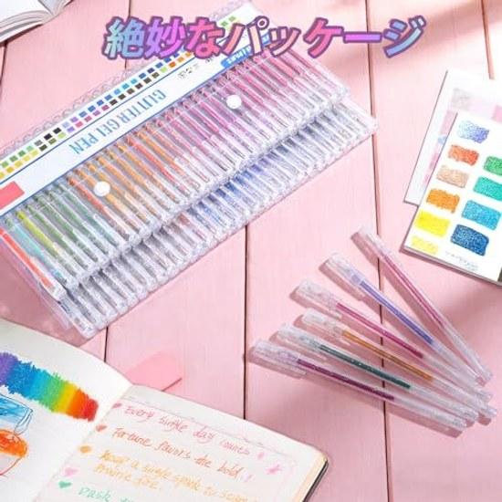 12 Colors Glitter Pen Gel Ballpoint Color Set Water-based Pastel Coloring DIY Notebook Children Sketching Doodling