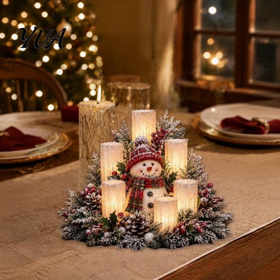 Festival Event Ornaments Christmas Lighted Centerpiece, Atmospheric Ornament with Warm Glow, USB Lighting for Home Powered Plastic Crafts Holiday