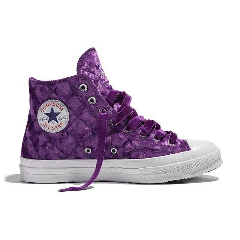 Converse 1970s Round Toe Lace-up High-top Canvas Shoes Unisex Purple