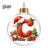 Festive Party Decor Accessories 26?Letter Acrylic Christmas Ball Ornament, 3D Crystal Style Alphabet Tree Ornaments Set Hanging Pendant, Xmas