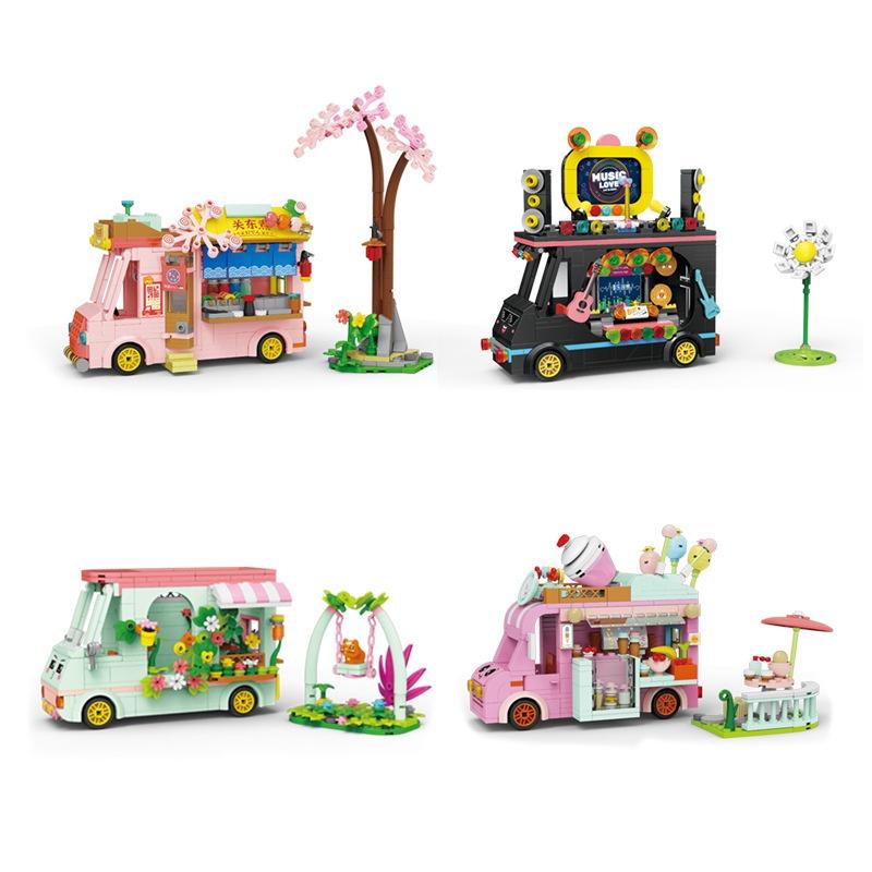 Cafe Street Scene Building Blocks For Girls Plastic Abs Material