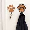 2Pcs Strong Load-bearing Wooden Paw Print Wall Hook Non-slip Cat Claw Coat Hooks  Office