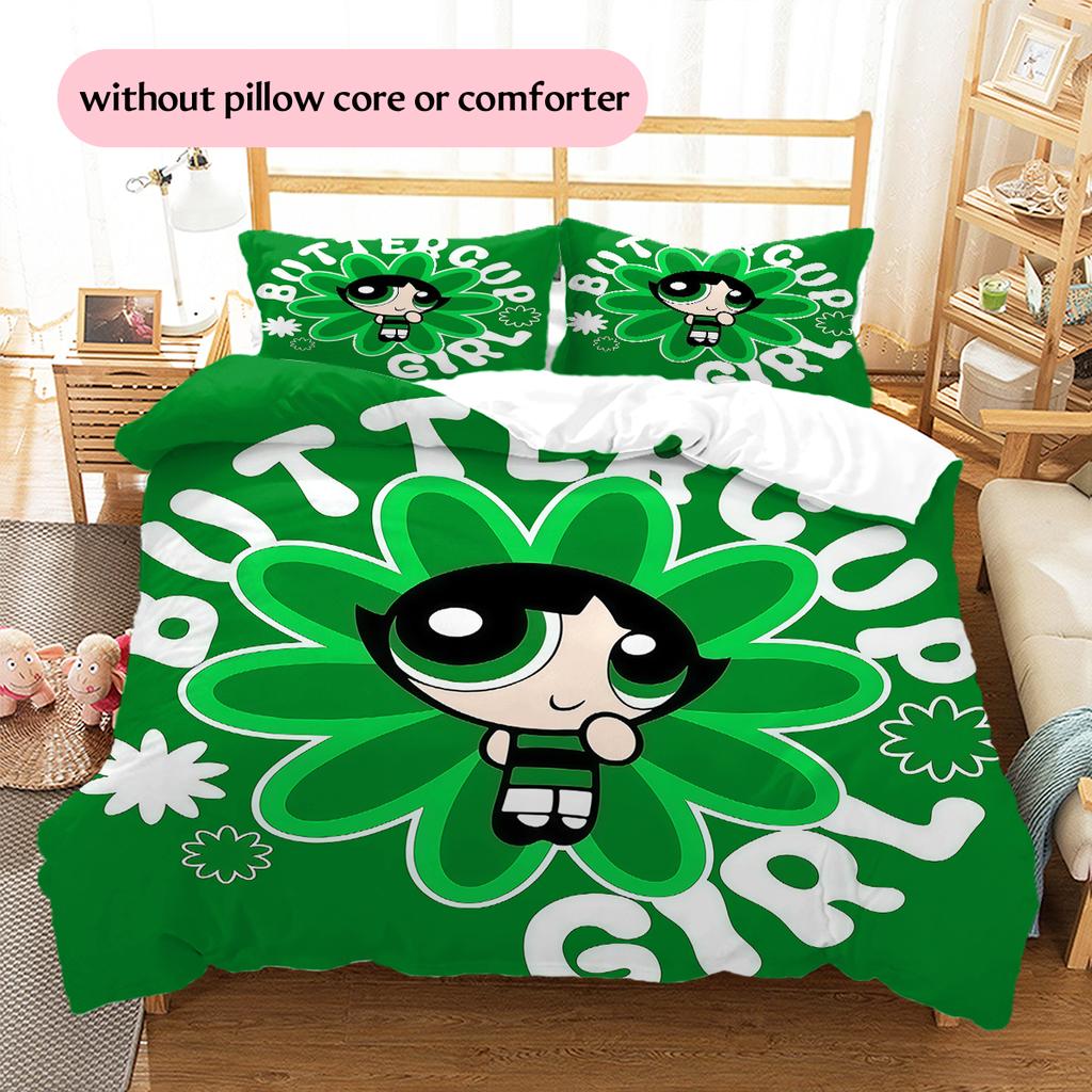 Powerpuff Girls Buttercup Cool Duvet Cover & Pillowcases, Powerpuff Girls Fan Bedding, Perfect Gift.chl