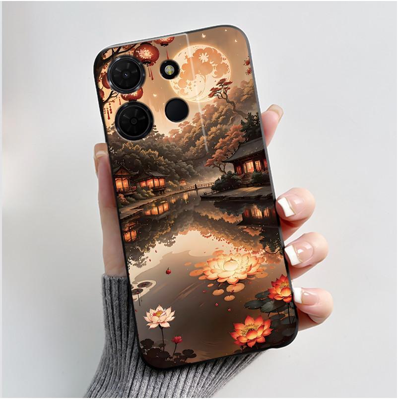 For TCL 503 K33 T513Z K32 T513W Case Luxury Cute Love Rabbit Funny Black Matte Soft Silicone Back Cover Shockproof Phone Case