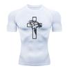 Men's Compression Athletic Workout T-Shirt, Jesus Christ Cro