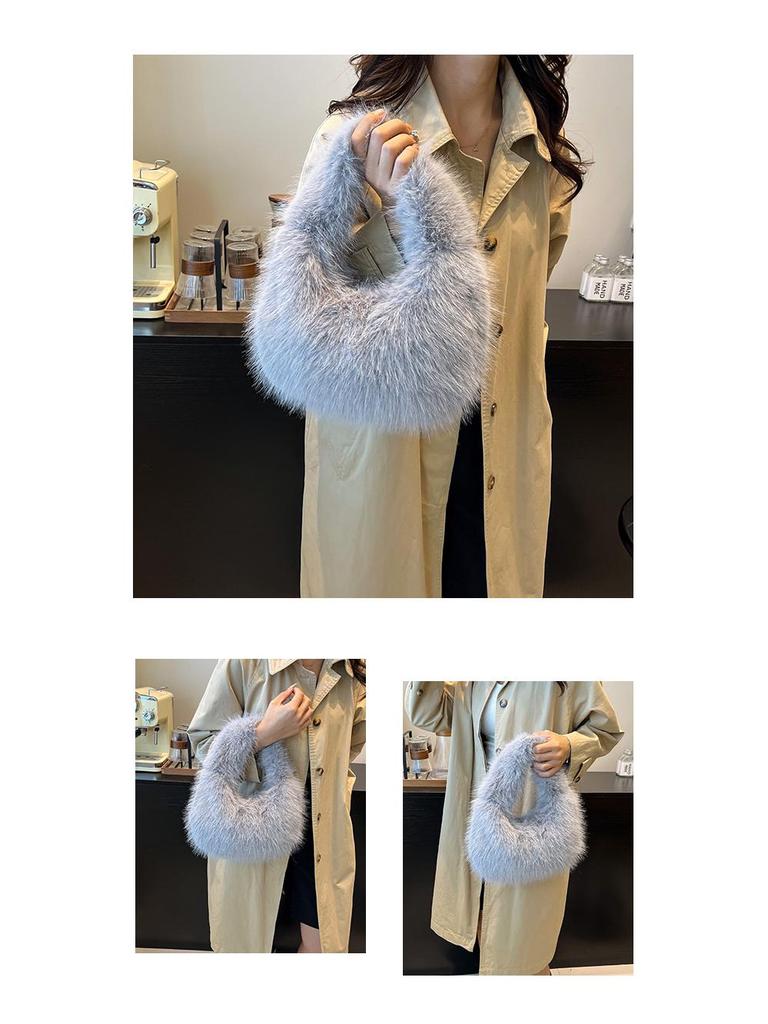 Korean Style Winter Plush High-End Women's Mini Clutch Handbag